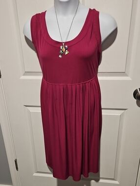 Susan Graver Sleeveless Berry Midi Dress